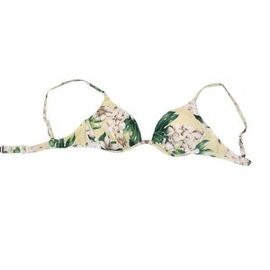 VENUS Yellow Floral Adjustable Underwire Push Up Swim Top